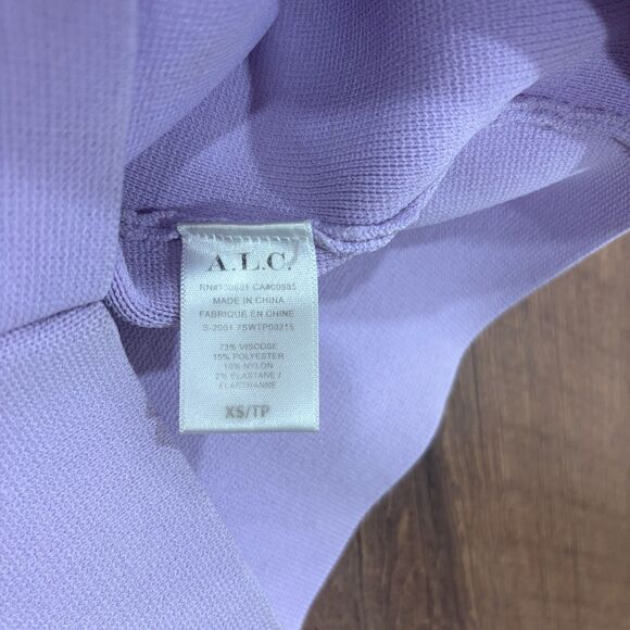 A.L.C. Victoria Cropped Tank Top Purple Lavender Knit Size XS $295 FLAWED READ